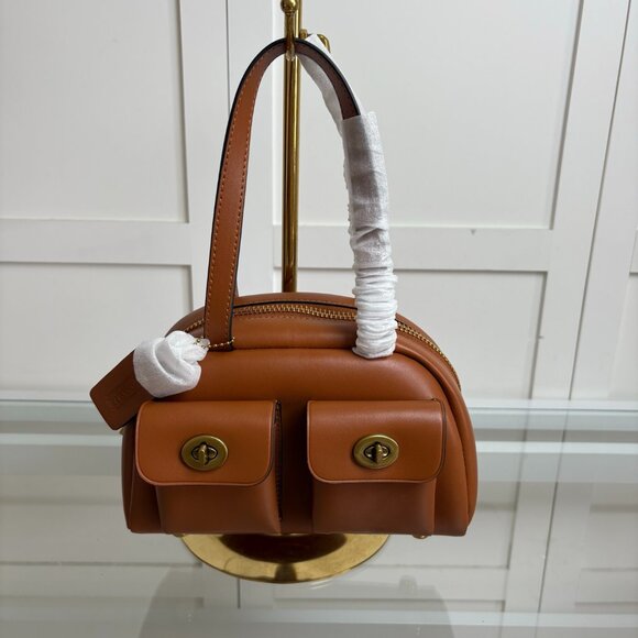 Coach Twin Turnlock New Show-Style Vintage Motorcycle Tote CCC55 - Picture 1 of 9